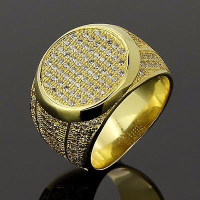 Details about   Mens 14K Gold Plated Hip Hop Shield & Red CZ Ring Available Sizes 7 8 9 10 11 12