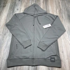Saxx Down Time Full Zip Hoodie Sweatshirt Men’s Size XL Green Grey Color NEW