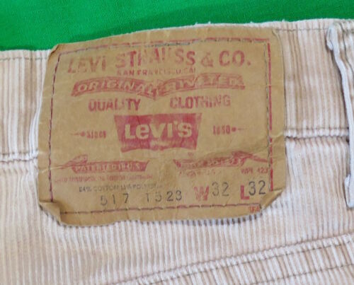 Pantalon vintage Levis en cordon cordon années 1980 années 517 - Photo 1 sur 10