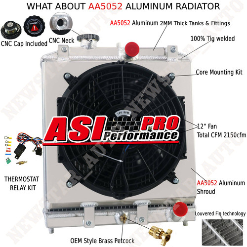 Ventilateur Carénage Radiateur Alu 4 Rangées YoApoio Pour Honda Civic EG EK Del Sol 1992-2000