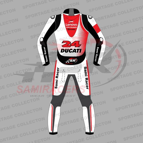 Cowhide Ducati Lenovo Motorcycle/Motorbike Biker's Leather Racing Suit - Picture 2 of 4