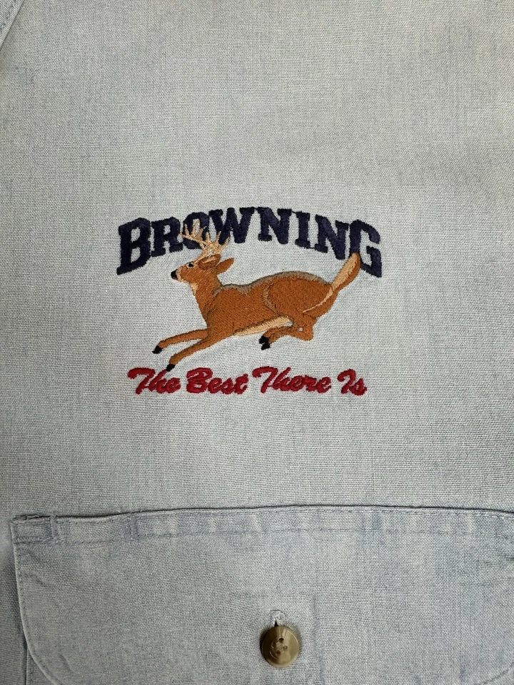 Camisa de mezclilla Browning Super Naturals de colección para hombre grande (larga) LOGOTIPO DE CIERVO BORDADO Foto 2 de 4