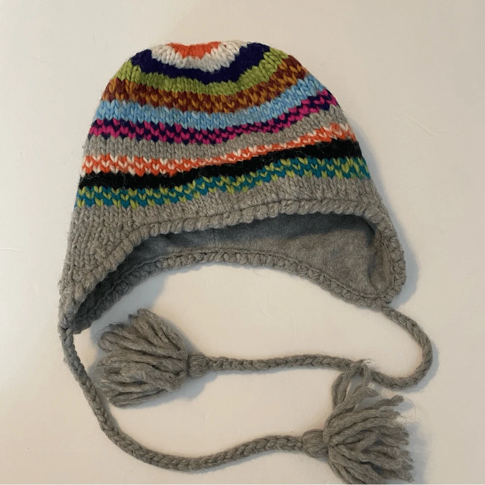 Billabong unisex colorido arco iris mezcla de lana forrado de lana oreja solapa lazos sombrero frijol Foto 2 de 4