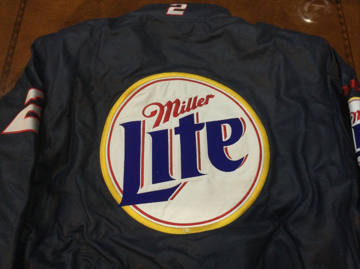 Vintage NASCAR Rusty Wallace Miller Lite Leather Jacket NOS