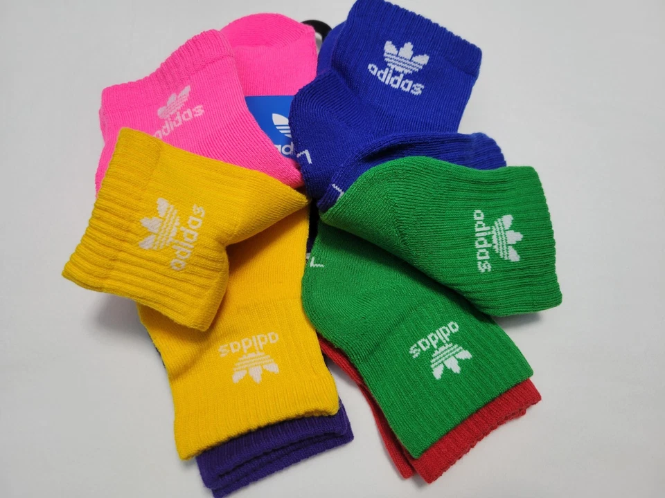 Adidas Jóvenes Niños Tobillo Multideportivo -Multicolor - Calcetines Completos 6 Pares Talla 5Y-7Y Foto 4 de 4