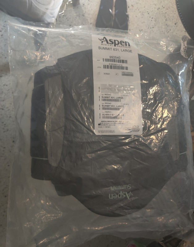 Aspen Summit 631 Black Lumbar Support Back Brace Size L, OBO