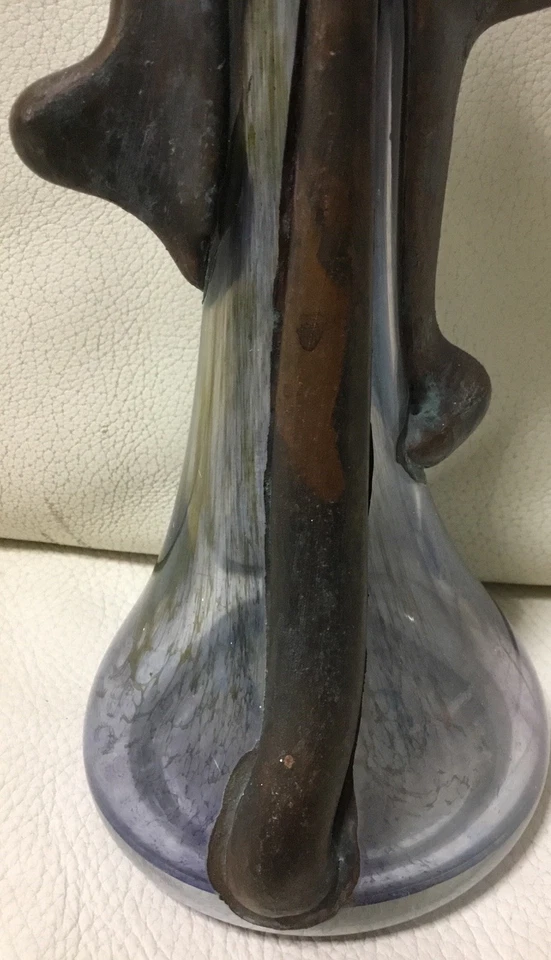 🌈 Vaso di vetro artistico, caratterizzato da un design scultoreo unico anni 50 - Immagine 3 di 4