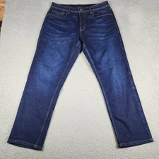 The Perfect Jean NYC Jeans Mens 34x30 Blue Athletic Fit Pants Tapered Denim