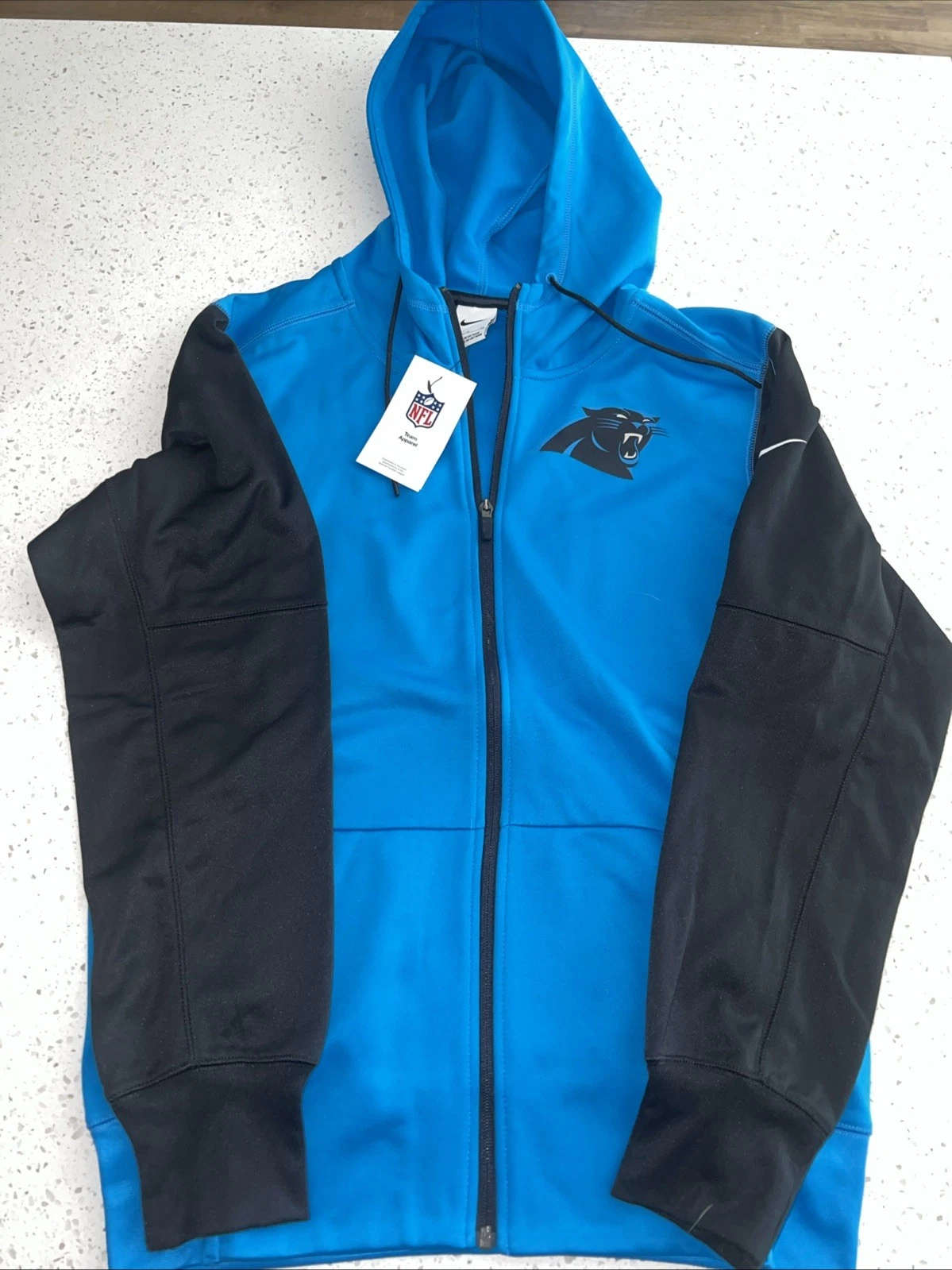 Nike Carolina Panthers Men's Small NFL Full Zip Hoodie Jacket Football New