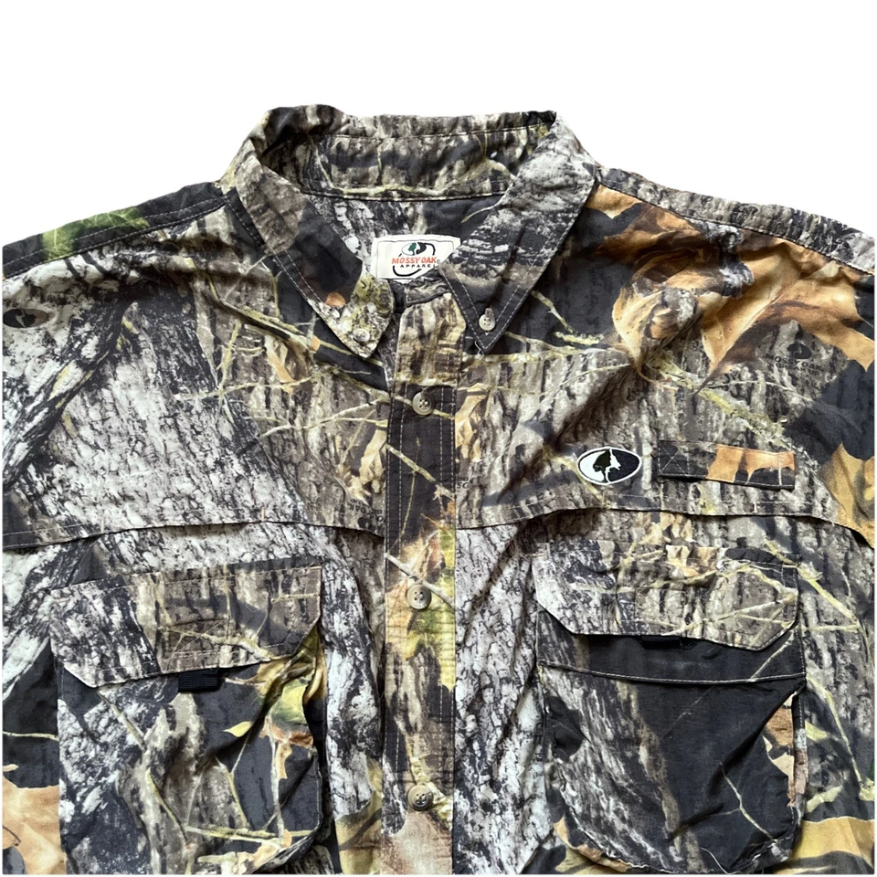 Camisa Mossy Oak Treklite Talla XLBrush Camuflada Manga Larga Bolsillos Ligera Caza Foto 2 de 4