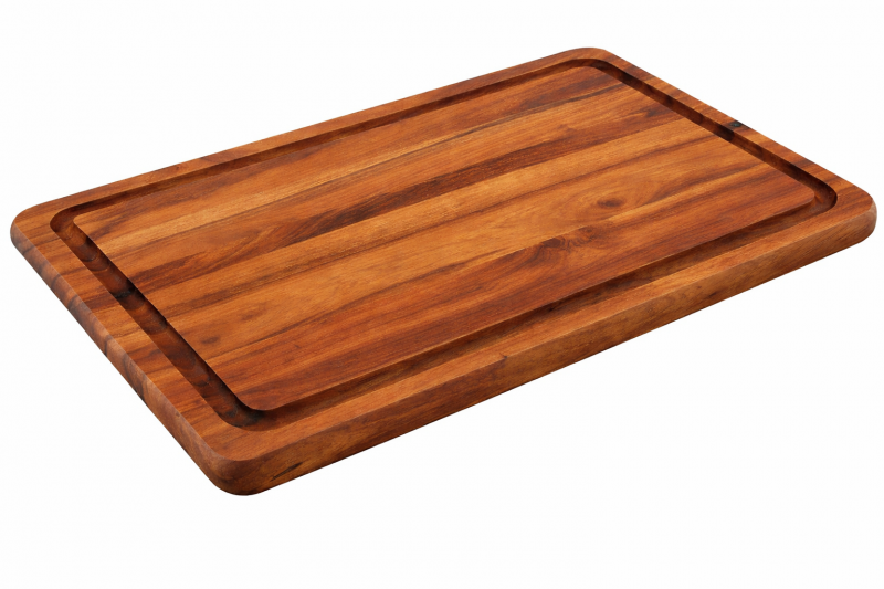 Natural Acacia Wood Cutting/Chopping Board, for Meat, Cheese, Bread, 30 x 20cm