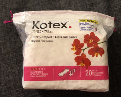 KOTEX Ultra Thin Compact Unscented Regular Pads 20 Pack