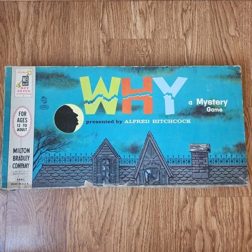 WHY Mystery Board Game By Alfred Hitchcock Vintage 1958 Milton Bradley Complete