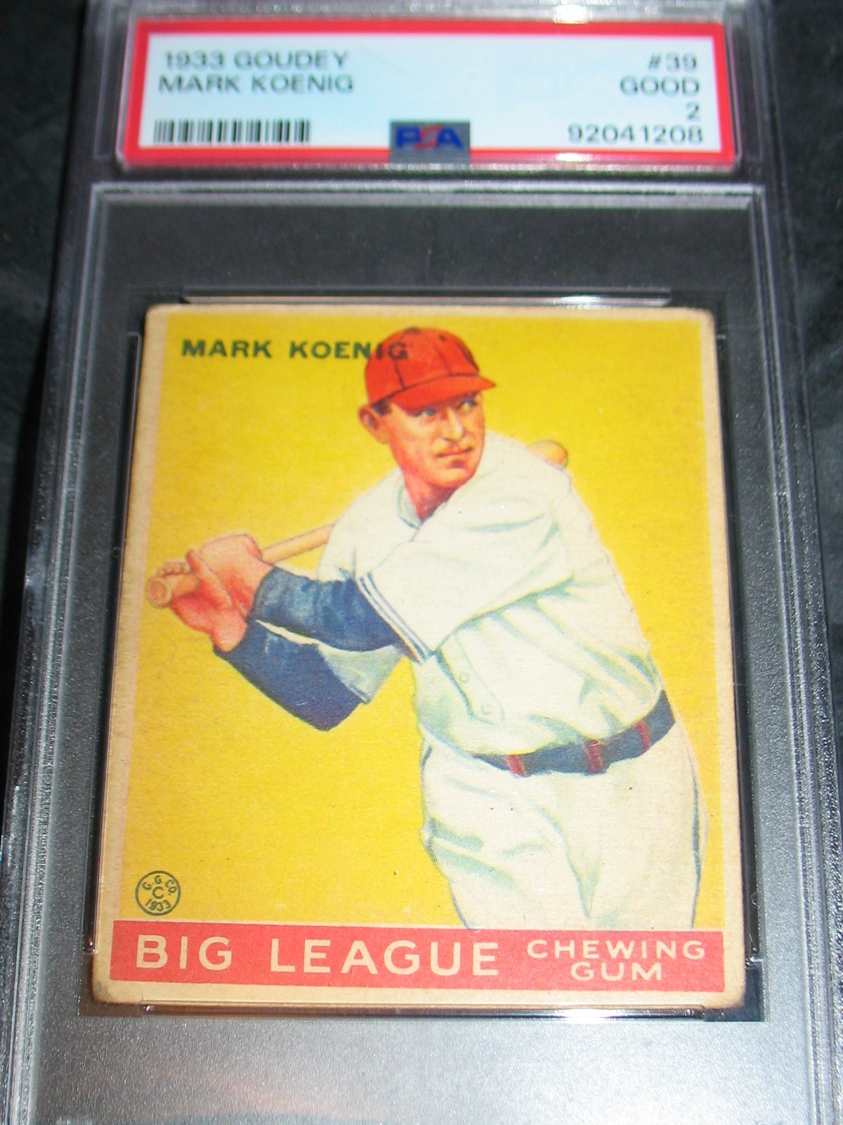 1933 Goudey #39 Mark Koenig PSA Good 2 ~Chicago Cubs