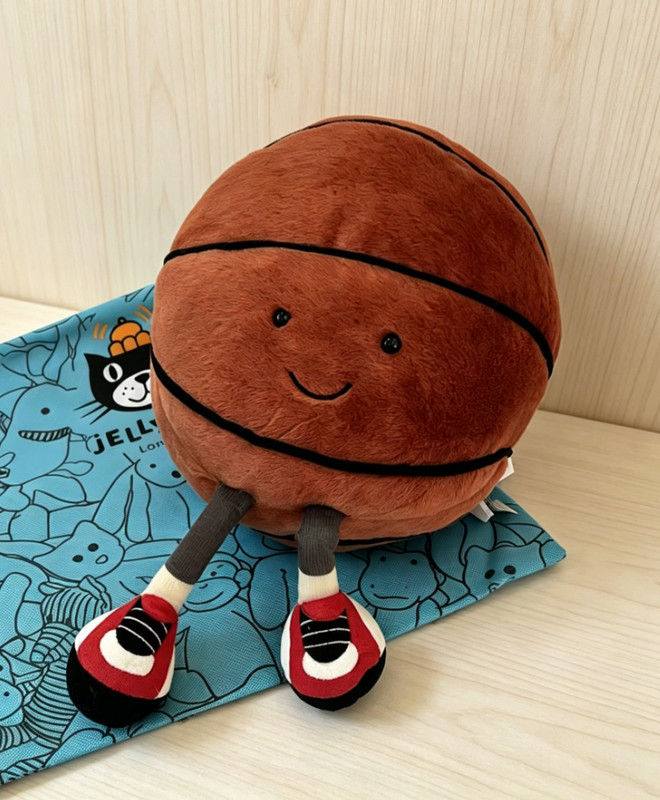 Jellycat Amuseable Brown Basketball Soft Stuffed Plush Toy BNWT