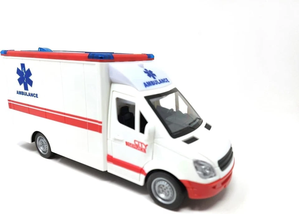 AMBULANZA Sonoro Auto Sirena con Luce Blu Bambini Giocattolo Emergenza Soccorso - Immagine 3 di 4