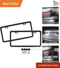 Black Matte Aluminum License Plate Frame 2 Pack Rustproof Standard Size Black Matte Aluminum License Plate Frame 2 Pack Rustproof Standard Size