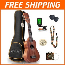 Mahogany Soprano Ukulele Starter Kit 21" - Natural Mahogany