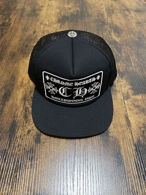 Chrome Hearts CH Black Trucker Hat Black/White Patch *BRAND NEW 100% Authentic*
