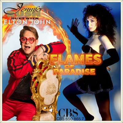 7'' ELTON JOHN & JENNIFER RUSH Flames Of Paradise/ Call My Name CBS 1987 like NEW