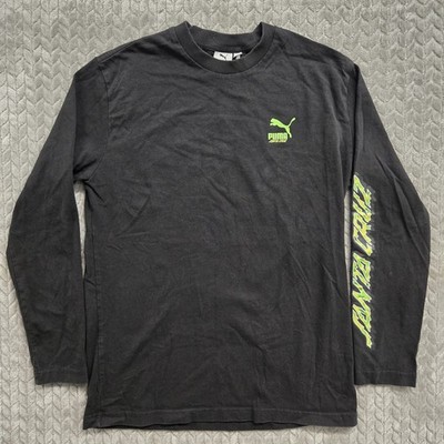 Puma x Santa Cruz Collab Skateboard Shirt Mens Size Small Long Sleeve Black