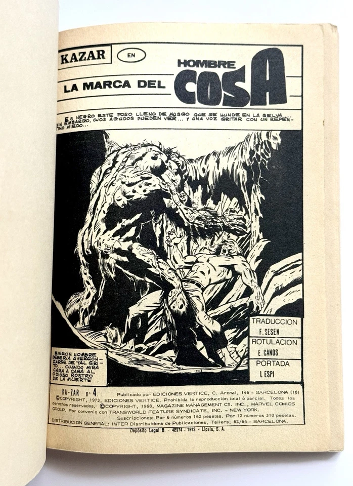 Spanish Edition Astonishing Tales #13 Redrawn 1st Cover Appearance Man-Thing HTF - Image 3 of 3
