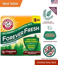 Forever Fresh Cedarwood Clumping Cat Litter, 18lb - Long-Lasting Odor Control