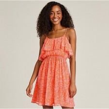 Lilly Pulitzer for Target Tiered Flounce Dress Womens Medium Giraffe Pink Orange