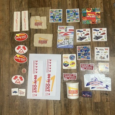 Stickers Tattoos Hats Button Pin Pogs Flags Misc Lot In-N-Out Burger