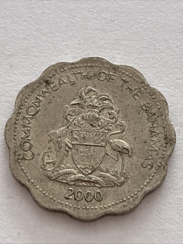 Bahamas 2000 10 Cents Copper Nickel Coin 5.13g AU KM 61