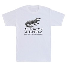 Alligator Alcatraz Everglades Check In And Chomp Out Funny Saying Men's T-Shirt