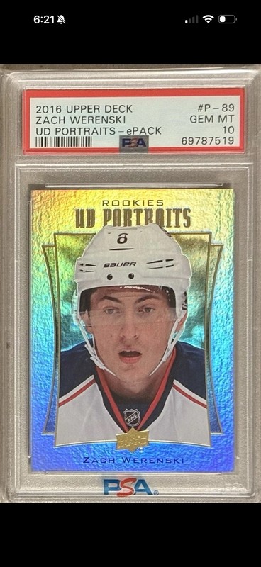 2016 UPPER DECK Zach Werenski PSA 10 RC YOUNG GUNS RAINBOW PORTRAITS ROOKIE Pop1