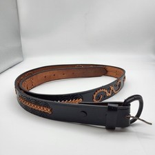 Vintage Full Grain Leather Belt Sz 46 Mexico Western Rodeo