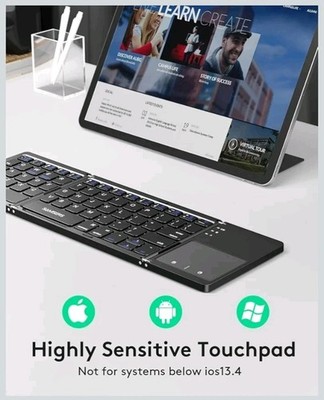 Samsers Foldable Bluetooth Keyboard Touchpad - Portable Wireless Keyboard Black