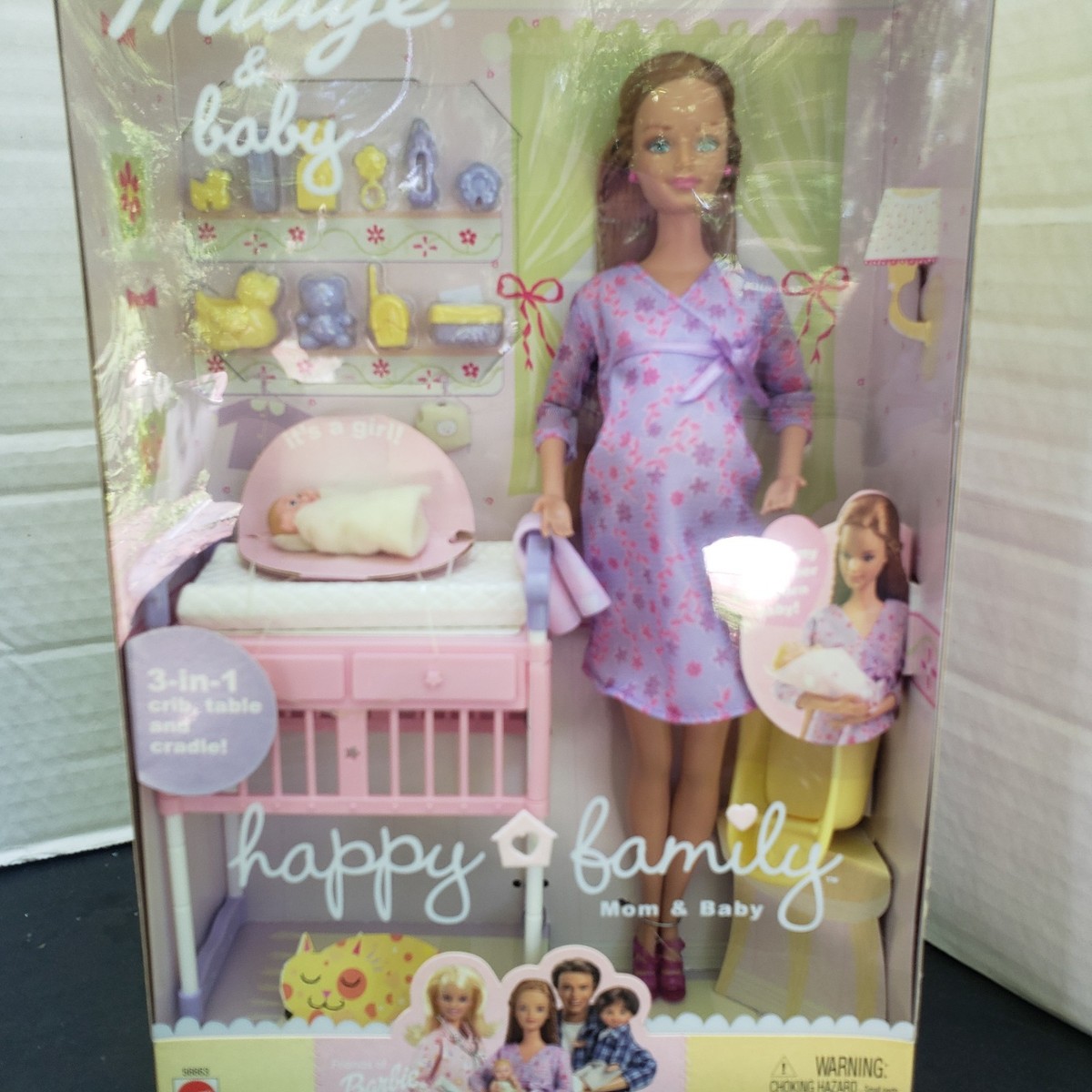 Barbie Happy Family Pregnant Midge And Baby 2002 NEW