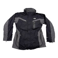 The North Face Jacket Boys XL 18/20 Black Gray HyVent Hooded Rain Coat Youth