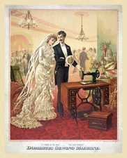 11941.Decor Poster.Room wall.Home vintage art design.Sewing machine bridal gift