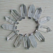 Wholesale 50pcs Natural Stone White Crystal Hexagonal Pillar Pendants Jewelry GN