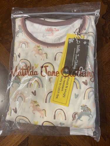 Matilda Jane Girls Sutton Unicorn Pjs Pajamas size 10 Rainbows Super Soft New - Picture 4 of 4