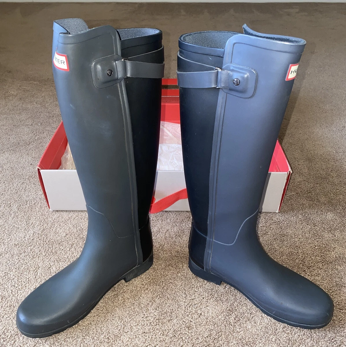 Hunter original tall hotsell rain boots dark slate