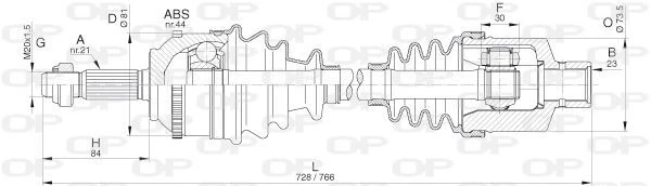 CARDAN AVANT DROIT RENAULT MEGANE I 1.9 DTI,MEGANE I COACH 1.9 DTI,2.0 16V - Photo 2/2
