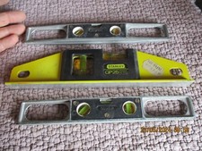 (3) ancien Niveau aluminium Vitrier Menuisier Plaquiste SansPeur Wabeco Stalnley