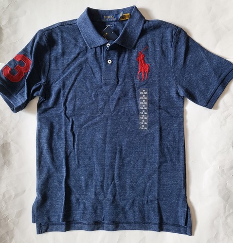 Polo RALPH LAUREN Big Boys Polo Shirt Size 4 M Blue White Big Pony - Picture 11 of 11