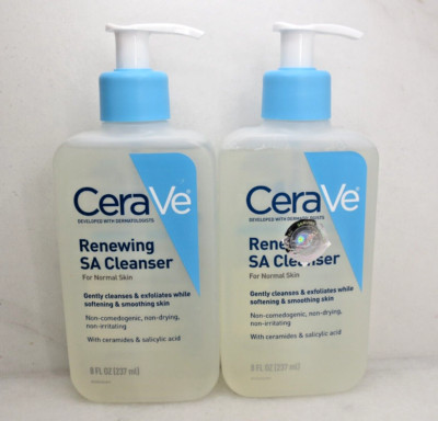 CERAVE RENEWING SA CLEANSER FOR NORMAL SKIN 8 OZ  NWOB LOT OF 2