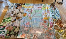 Handmade Boho Style quilt floral Batiks, Bright Colors reversible 76 56 new