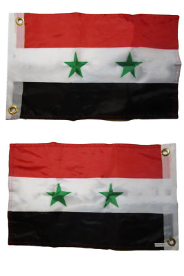 12x18  Syria Syrian Country 2ply Double Sided 12''x18'' Flag Grommets