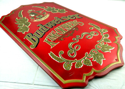 VINTAGE METAL BUDWEISER SIGN PLAQUE KING OF BEERS METAL