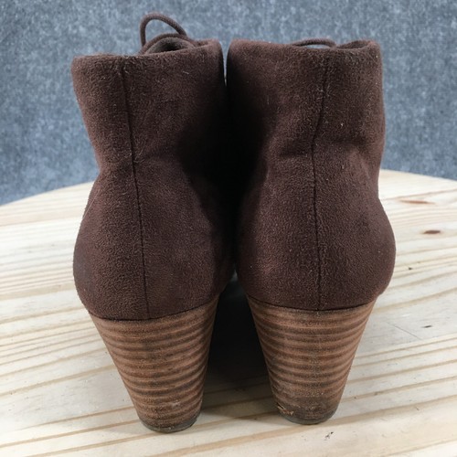 Dr Scholls Boots Womens 9.5 M Dakota Wedge Ankle Booties Brown Fabric Lace Up - Picture 9 of 17