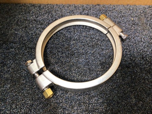 6 Zoll Edelstahl Tri Klemme Sanitär Hochdruckklemme verschraubt geschlossener Schleife - Bild 2 von 2