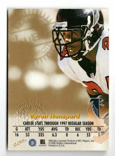 Byron Hanspard 1998 Skybox Premium Autographics REDEMPTION #35 - Picture 2 of 4
